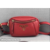 Trendy Design Prada Calf Leather Belt Bag 1BL006 Red 2019