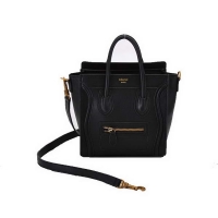 Celine Luggage Mini Bag in Black Calf Leather