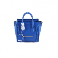 Celine Luggage Bags Mini in Lambskin Blue