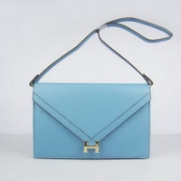 Hermes Light-Blue Shoulder Bags with Gold Hardware H021