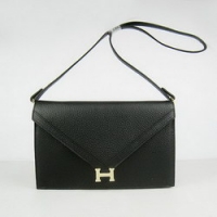 Hermes Black Shoulder Bags with Gold Hardware H021