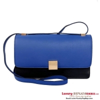 Celine Case Bag Calfskin Leather 17081 12072 Blue&Black