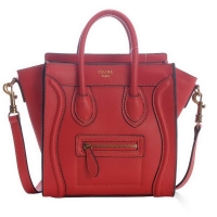 New Color Celine Luggage Mini Bags 165213MBA in Cherry Original Leather