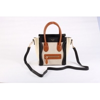 Celine Luggage Small Fashion Bag 98168 Rich White Orange Black