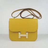 Hermes Constance Bag Yellow Oxhide Leather Gold
