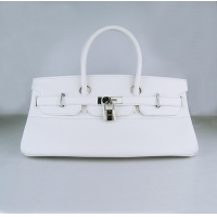 Hermes Birkin 6109 Togo Leather Bag White 42cm Silver