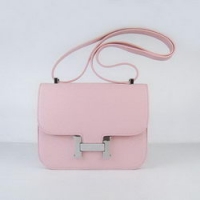 Hermes Constance Bag Pink Oxhide Leather Silver