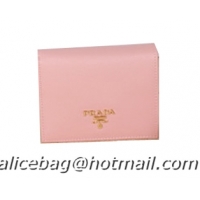 Prada Saffiano Leather Bi-Fold Wallet 1M0204 Pink