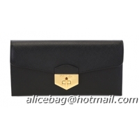 PRADA Saffiano Leather Flap Wallet 1M1037 Black