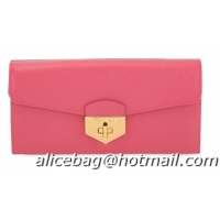 PRADA Saffiano Leather Flap Wallet 1M1037 Rose