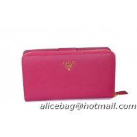 Prada Saffiano Leather Zippy Wallet 1M1348 Rose