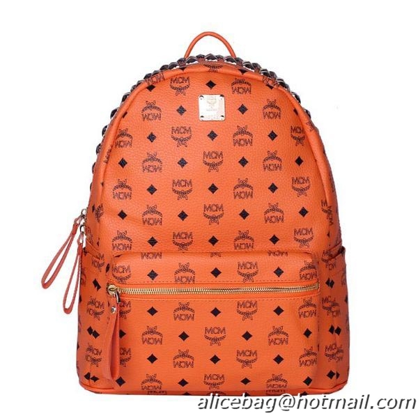 MCM Medium Top Studs Backpack MC4232 Orange