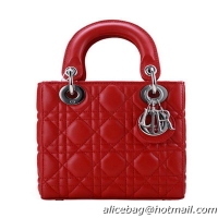 Lady Dior Bag Nano Bag Red Original Leather D44552 Gold