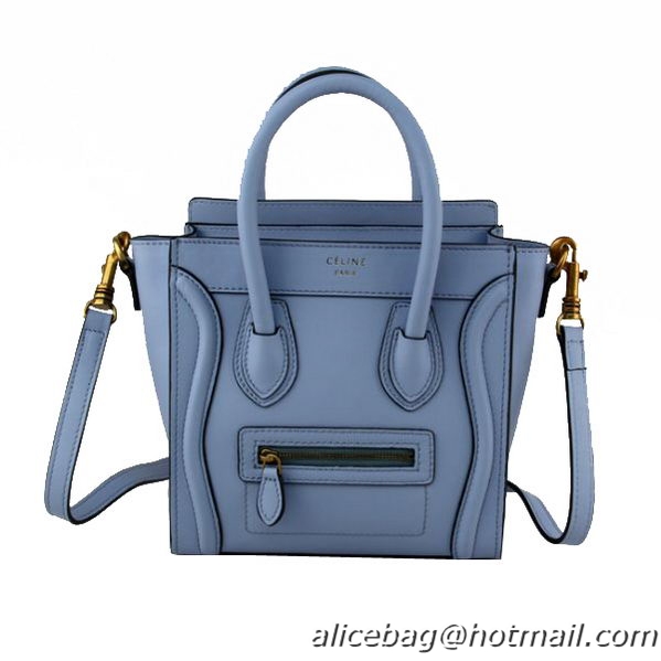 Celine Luggage Nano Bag Original Leather 88023 Light Blue