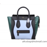 Celine Luggage Mini Bag Smooth Leather 88022 Green&Black