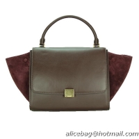 Celine Trapeze Bag Nubuck Leather CL88037 Burgundy