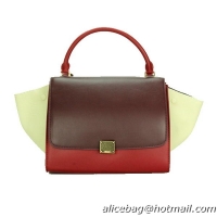 Celine Trapeze Bag Original Leather CL88037 Wine&Red&Beige