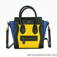 Celine Luggage Nano Bag Smooth Leather CL88029 Yellow&Black&Blue