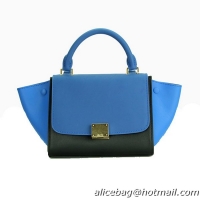 Celine Nano Trapeze Bag Original Leather C88038 Black&Blue