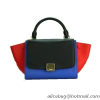 Celine Nano Trapeze Bag Original Leather C88038 Blue&Black&Red