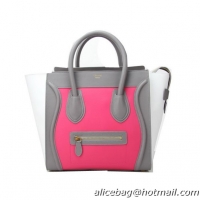 Celine Luggage Mini Bag Original Leather CL88022 Rose&White&Grey