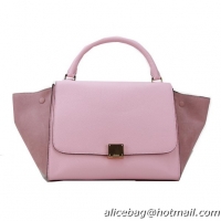 Celine Grainy&Suede Leather Trapeze Bag CL88037 Pink