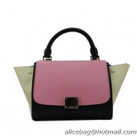 Celine Nano Trapeze Bag Original Leather C88038 Pink&Black&Beige