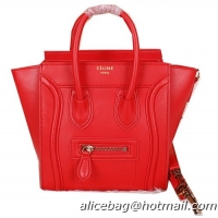 Celine Luggage Nano Bag Ferrari Leather CL3308S Red