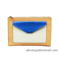 Celine Pocket Handbag in Seashell Smooth Calfskin 17538 Blue&Apricot