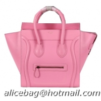 Celine Luggage Mini Boston Tote Bags Calfskin Leather CL3308 Pink