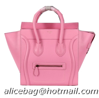 Celine Luggage Mini Boston Tote Bags Calfskin Leather CL3308 Pink