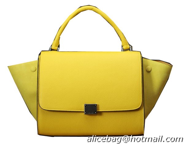 Celine Trapeze Top Handle Bag Original Grainy Leather 3342 Yellow