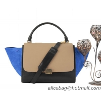 Celine Trapeze Bag Original Calfskin Leather C006 Khaki&Black&Blue