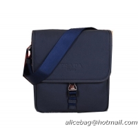 Prada Original Grainy Leather Messenger Bag VA0770 Royal