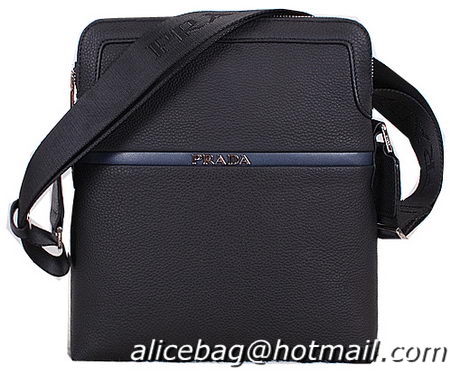 Prada Original Grainy Leather Messenger Bag P2621 Black