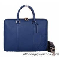 Prada Original Grainy Leather Briefcase P2695 Blue