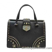 Prada Saffiano Leather Flap Bag B2725M Black