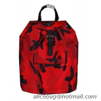Prada Microfiber Nylon Drawstring Backpack Bag BZ032 Red