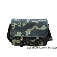 Prada Nylon Fabric Messenger Bag VA0768 Green