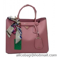 Prada Saffiano Calf Leather Tote Bag BN2756 Pink