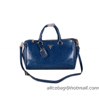 Prada Bright Leather Boston Bag BN6260 Blue