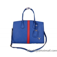 Prada Saffiano Cuir Leather Tote Bag BN2788 Blue