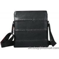 Prada Smooth Leather Messenger Bag P882011 Black