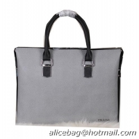 Prada Saffiano Calfskin Leather Briefcase BL2289 Grey