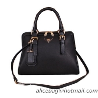 Prada Grainy Leather Top Handle Bag BL1903 Black