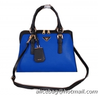 Prada Grainy Leather Top Handle Bag BL1903 Blue
