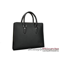 Prada Saffiano Calf Leather Briefcase 80112-1 Black