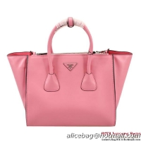 Prada BN2619 Pink Smooth Glace Calf Leather Tote Bag