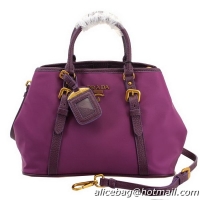 Prada Tessuto Vit Daino Convertible Bag - Purple