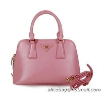 Prada Shiny Saffiano Leather Two Handle Bag BL0838 Pink